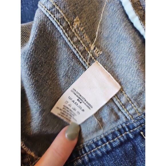 Free People Women's Denim Collared Knitted Jean Jacket Size XS - Picture 4 of 5